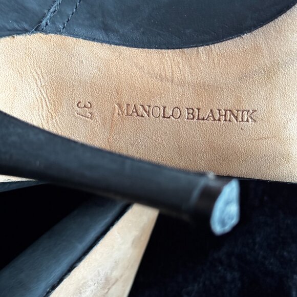 Stunning Manolo Blahnik Studded Grey Suede Boots Size 7 - Picture 4 of 5